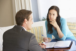 Woman Meeting With an Attorney